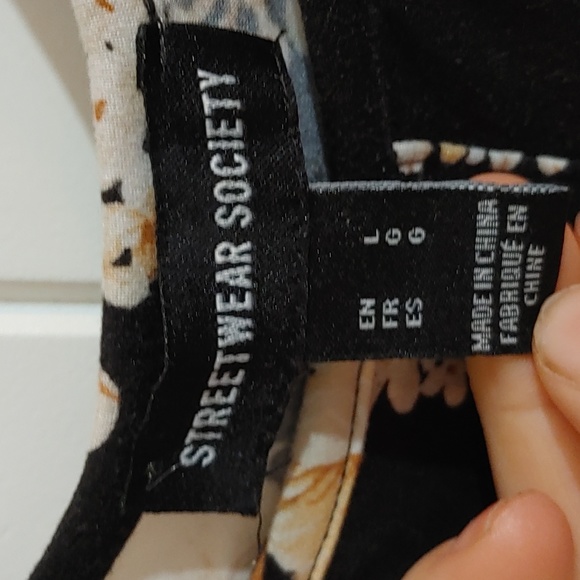 SWS Streetwear Society sleeveless black flower pattern mini dress Large - Picture 11 of 11